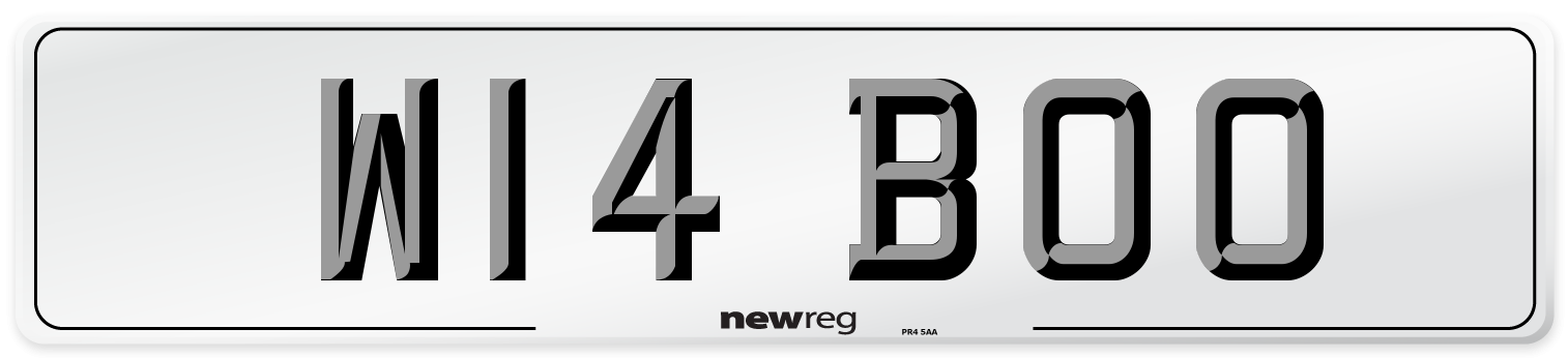 W14 BOO Number Plate from New Reg